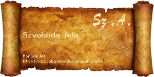 Szvoboda Ada névjegykártya
